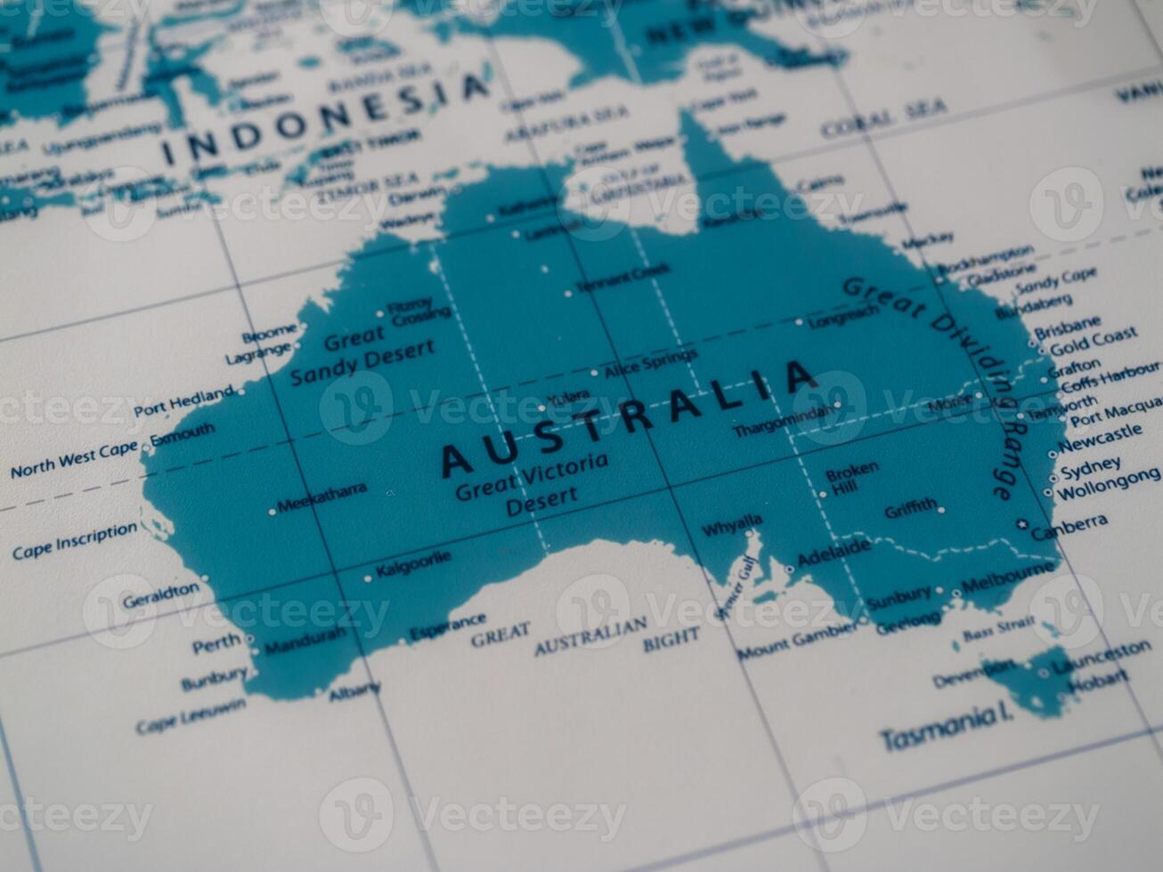 Educational insights exploring australia's geography from a top-down classroom view photo