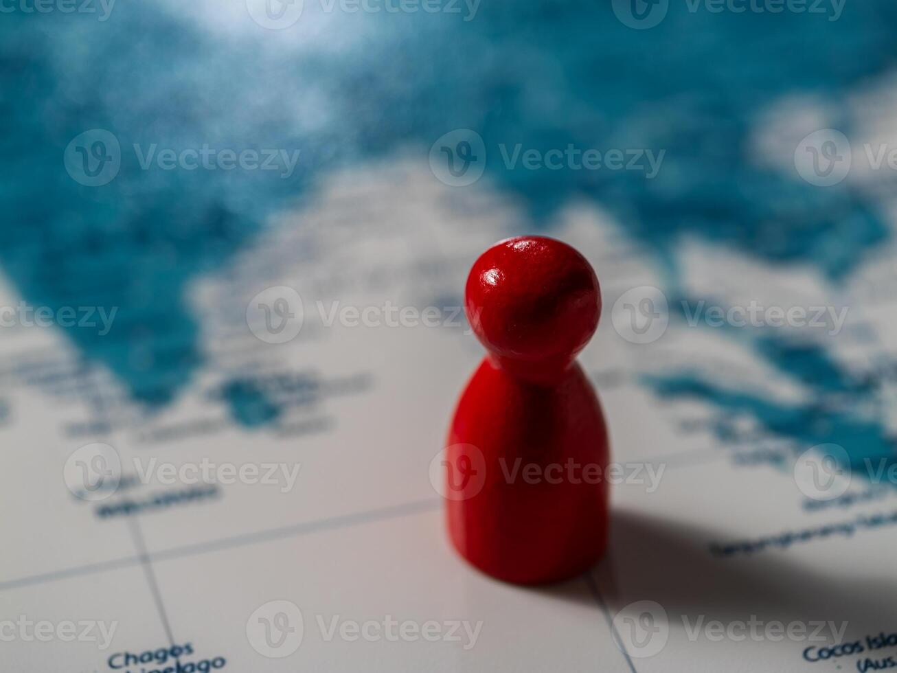 Exploring new horizons red marker on world map travel adventure global perspective photo