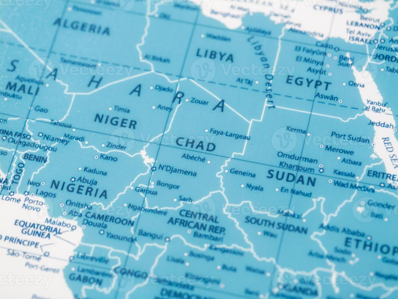 Educational resource political map of africa with countries and borders highlighted photo