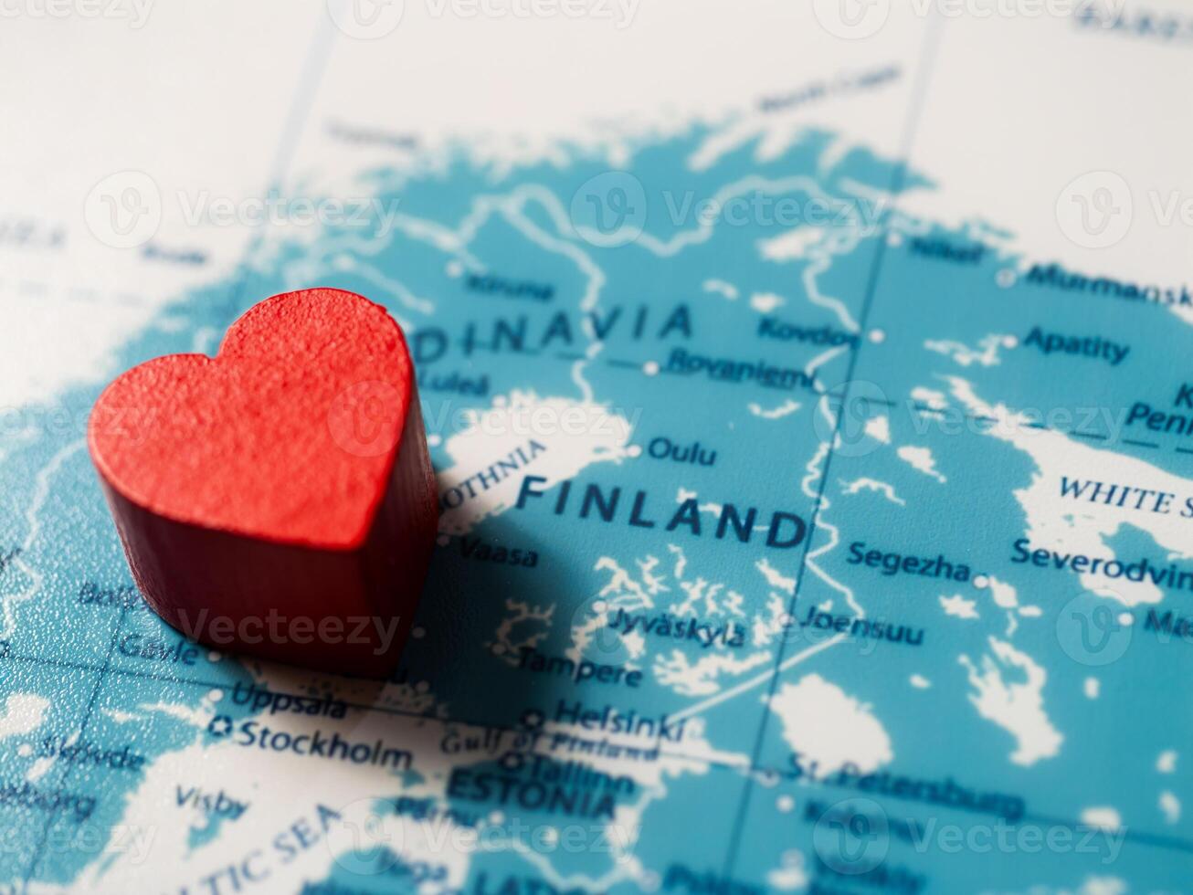 Exploring finland's heart a map highlighting love for travel nature and culture photo