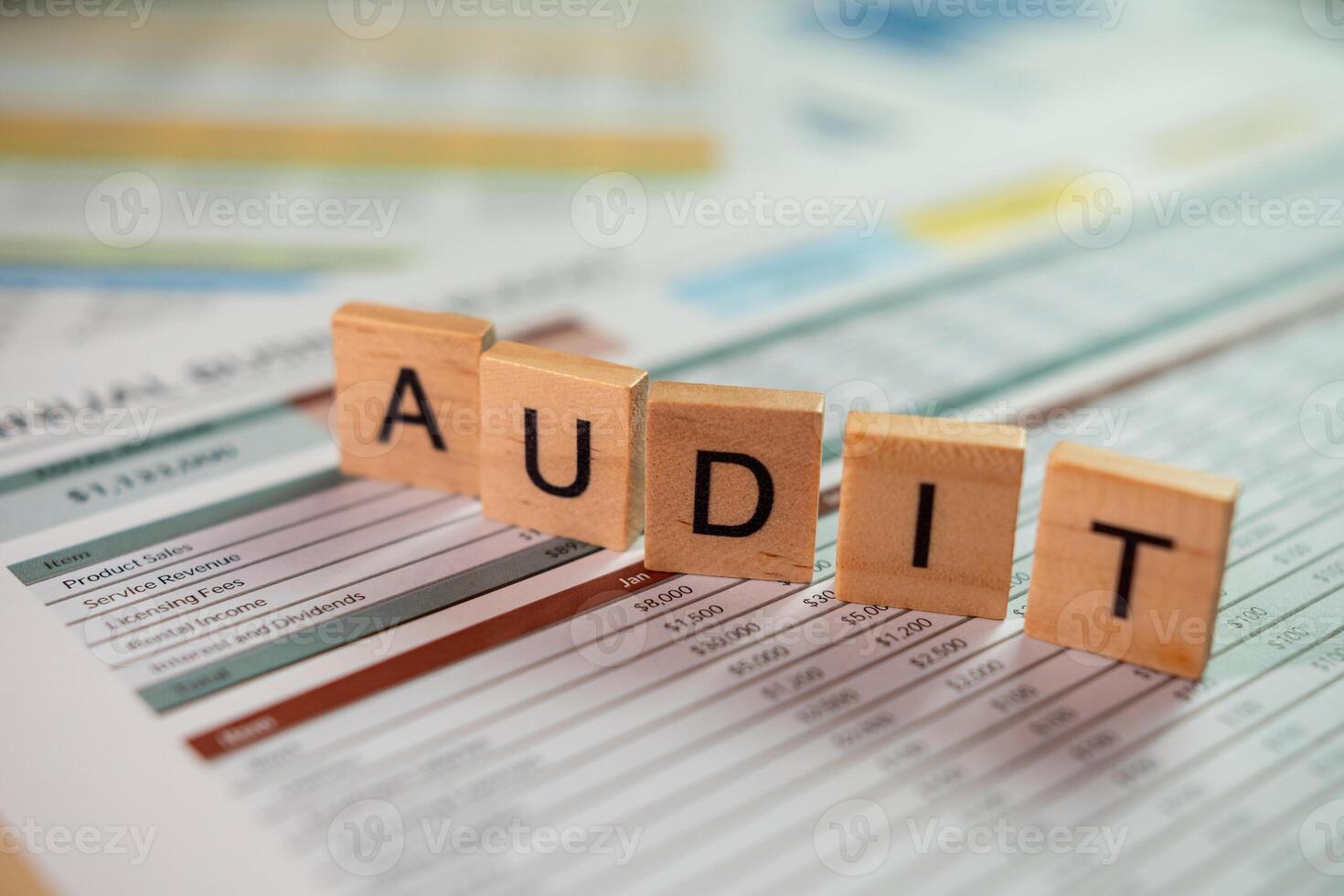 Business audit insights analyzing financial documents for growth opportunities photo