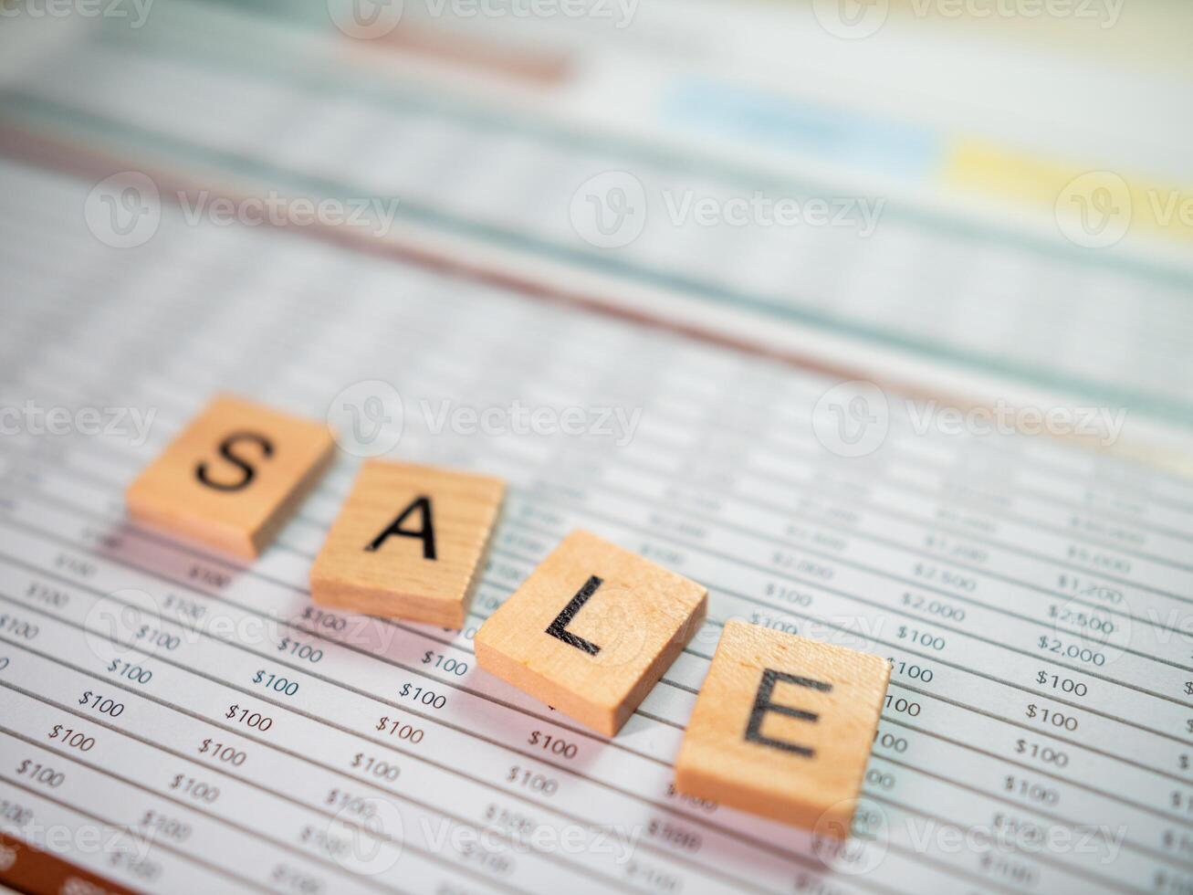 Business sale analysis office document insights professional setting aerial view financial review photo