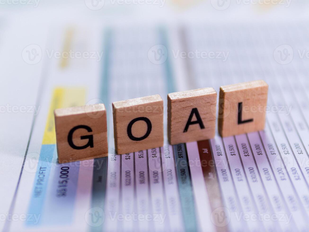 Business goals set strategic planning sheet office desk document focus professional environment photo