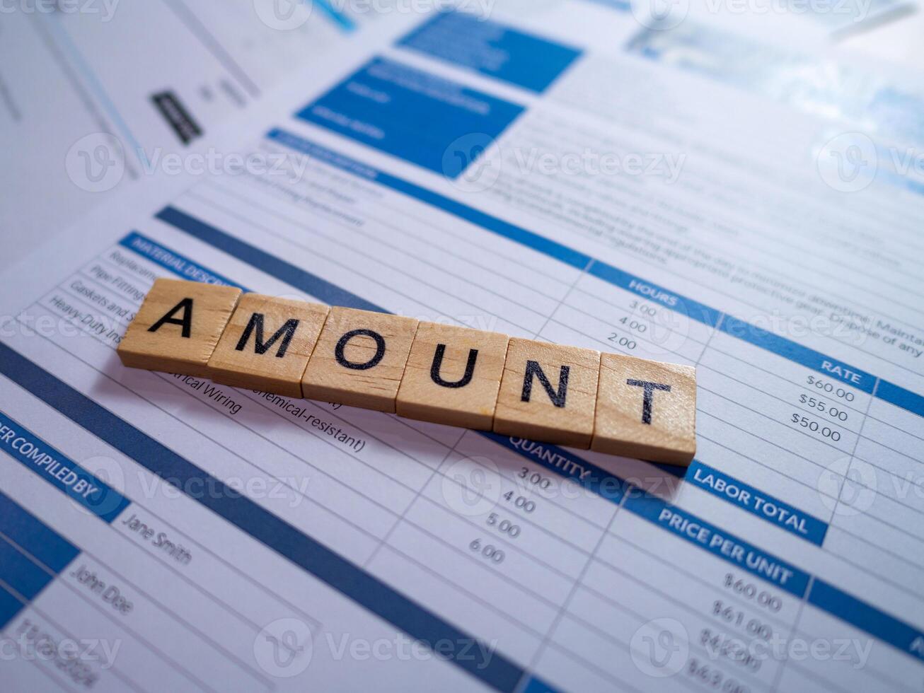 Office document insights analyzing financial transactions in business reports photo