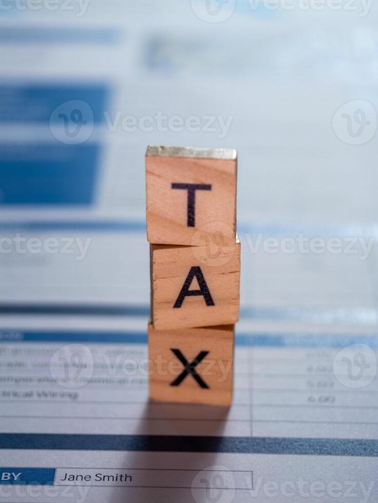 Tax filing process in a professional environment office desk and financial insights photo