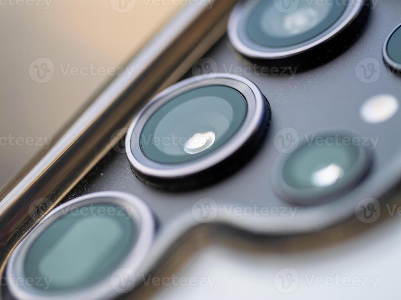 Close-up of smartphone camera lenses technology showcase modern environment detailed view concept photo