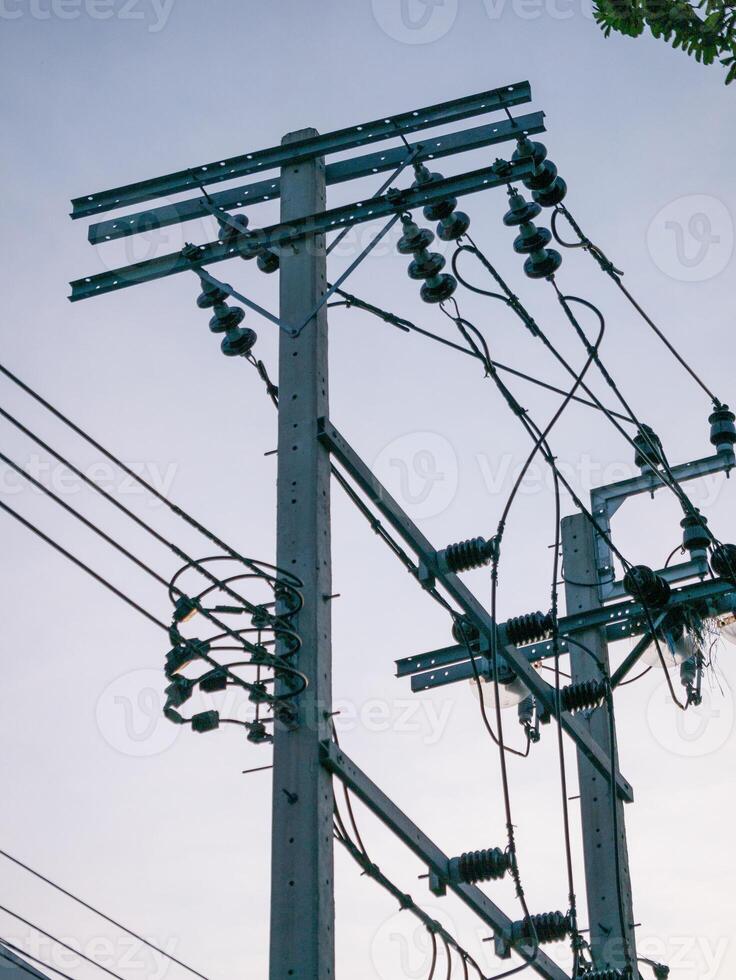 Power line infrastructure urban area electrical engineering street level energy connectivity photo