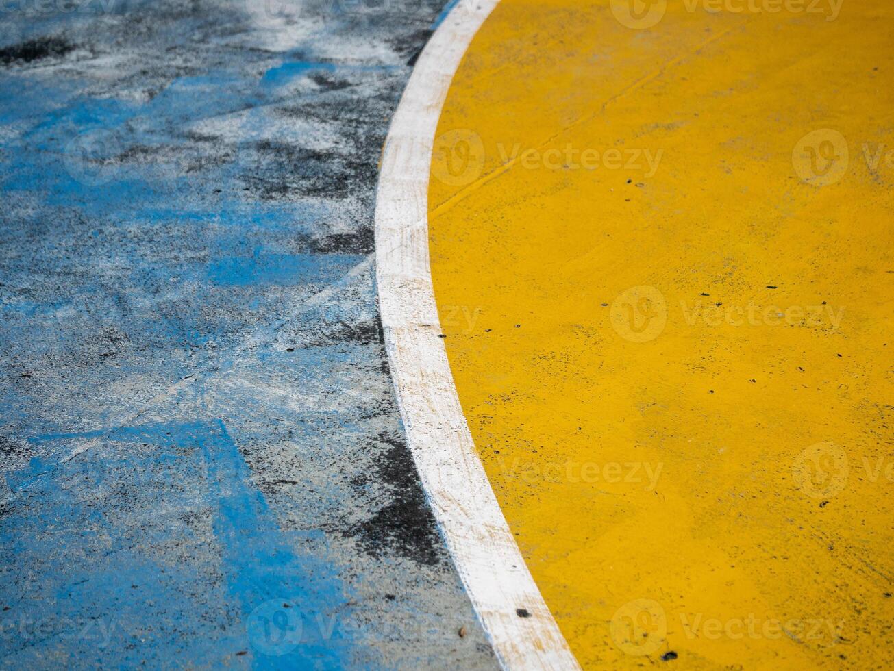 Curved lines an outdoor sports court urban environment abstract close-up view artistic concept photo