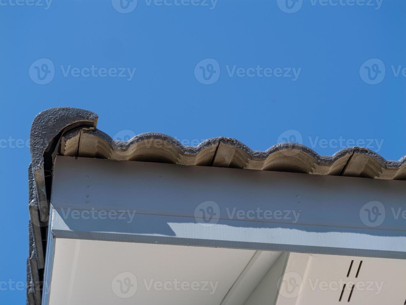Rooftop design overview urban area architectural detail sunny day aerial view home construction photo