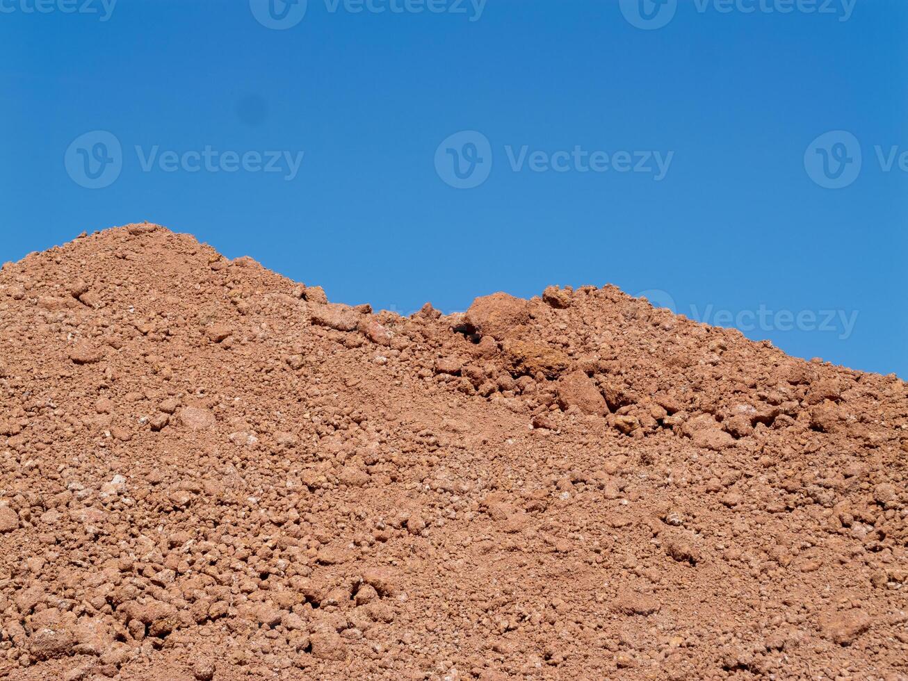 Excavation site exploration desert region dusty environment aerial view earthworks concept photo