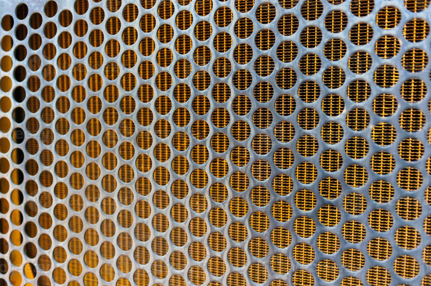 Industrial design action metal mesh structure urban environment detail close-up view photo