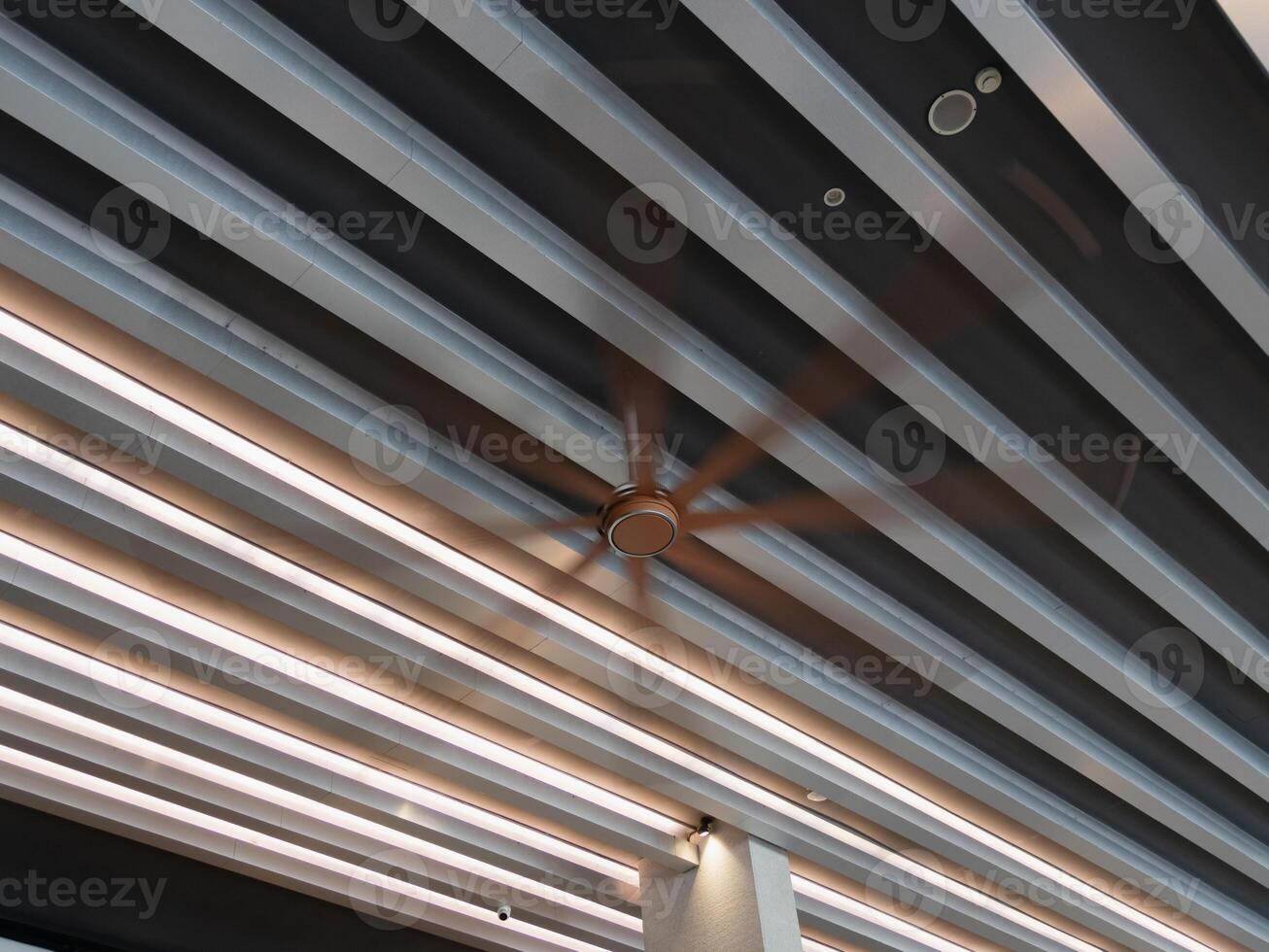 Aesthetic urban workspace modern ceiling fan contemporary interior design photo