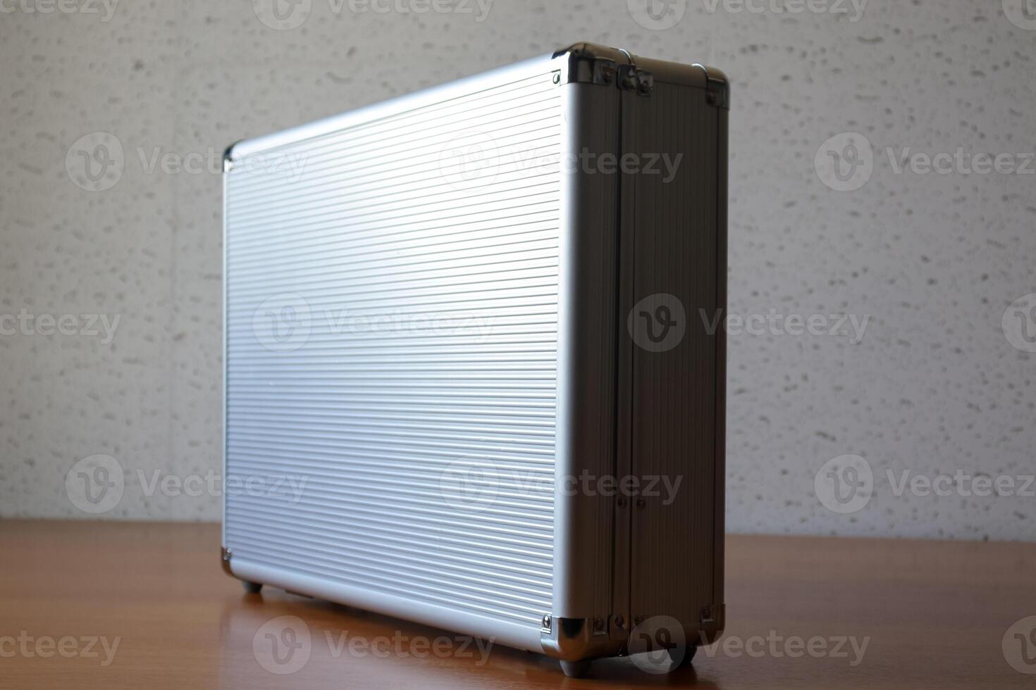 Office space showcase modern business briefcases display professional setting photo