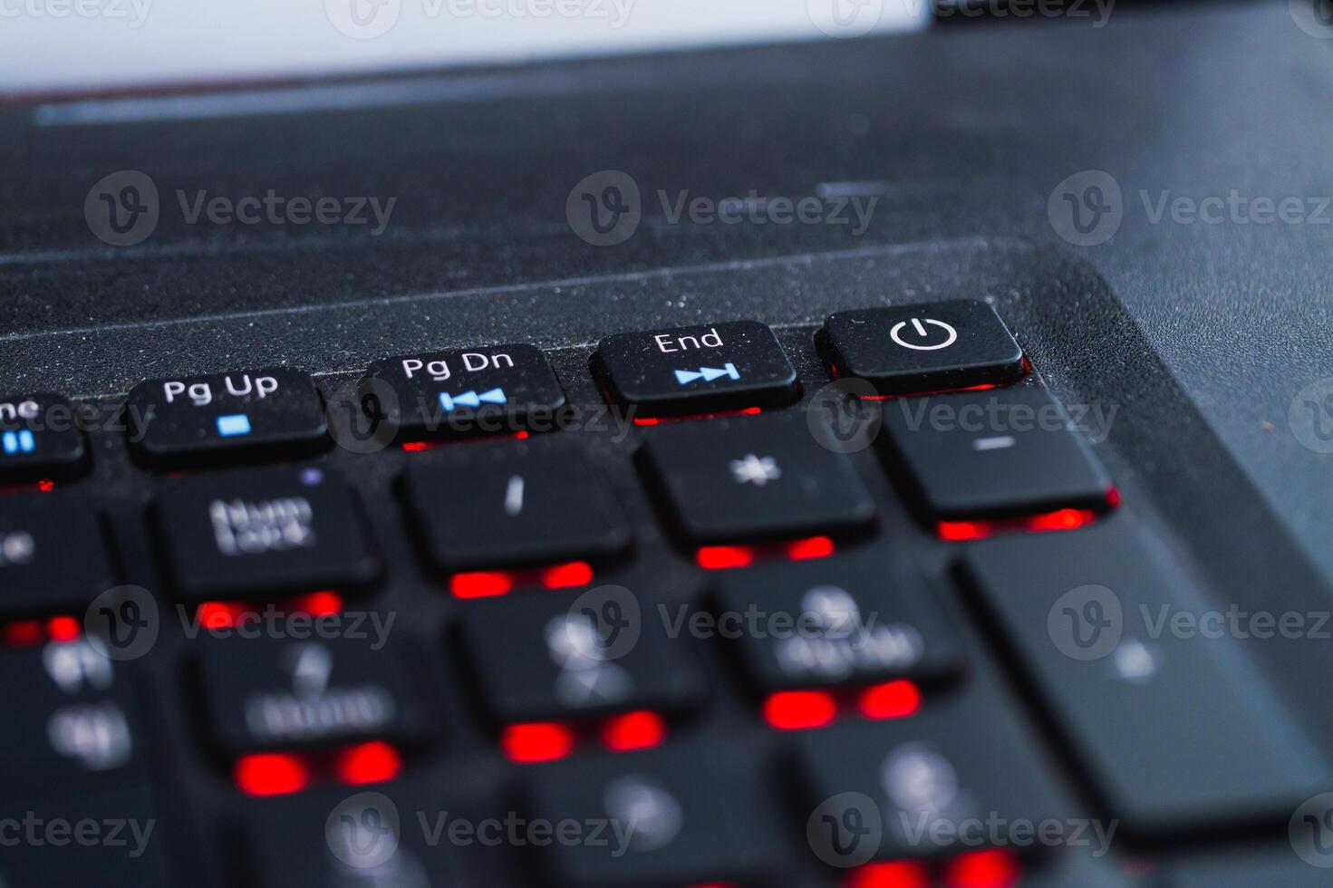 Productivity concept close-up of keyboard in modern workspace with technology focus photo