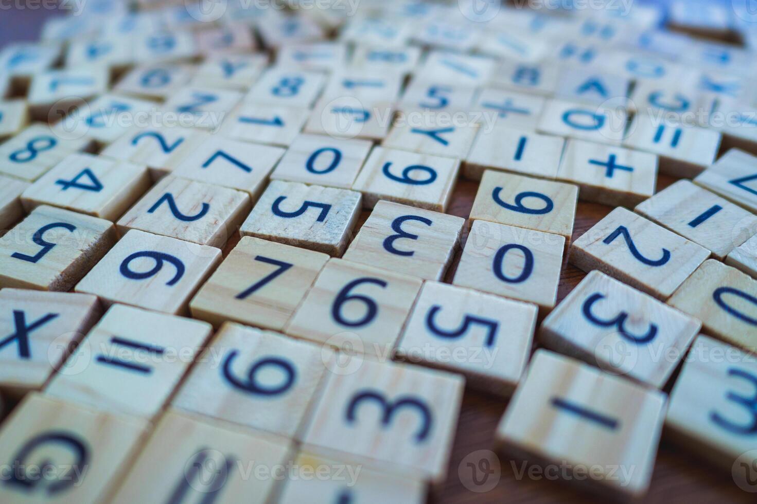 Exploring number tiles and their uses in games home educational context close-up learning photo