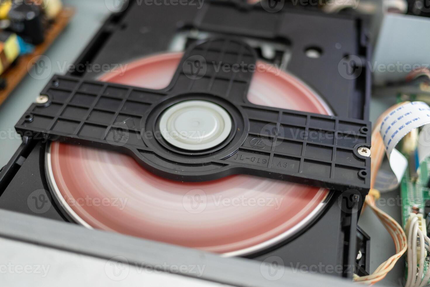 Dvd drive mechanics inside a computer technology close-up dynamic engineering insights photo
