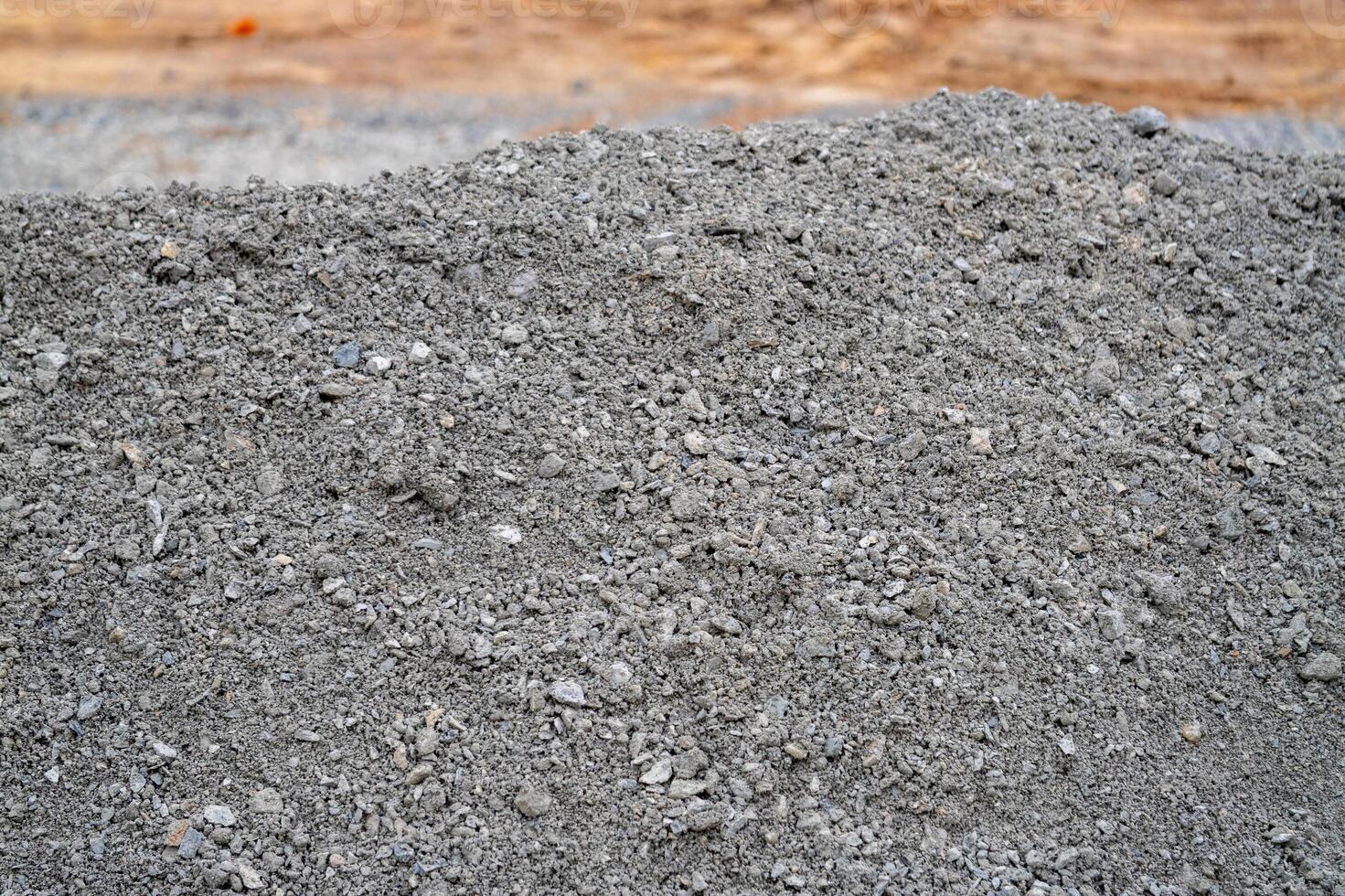 Outdoor construction site image gravel material usage from ground-level perspective photo