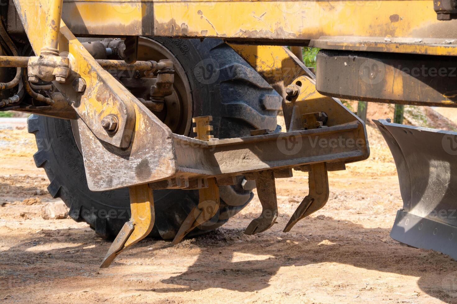 Heavy machinery operation construction site industrial equipment outdoor close-up earthmoving concepts photo
