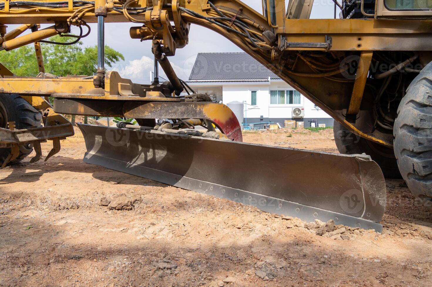 Heavy machinery operation construction site image outdoor environment close-up view industry impact photo