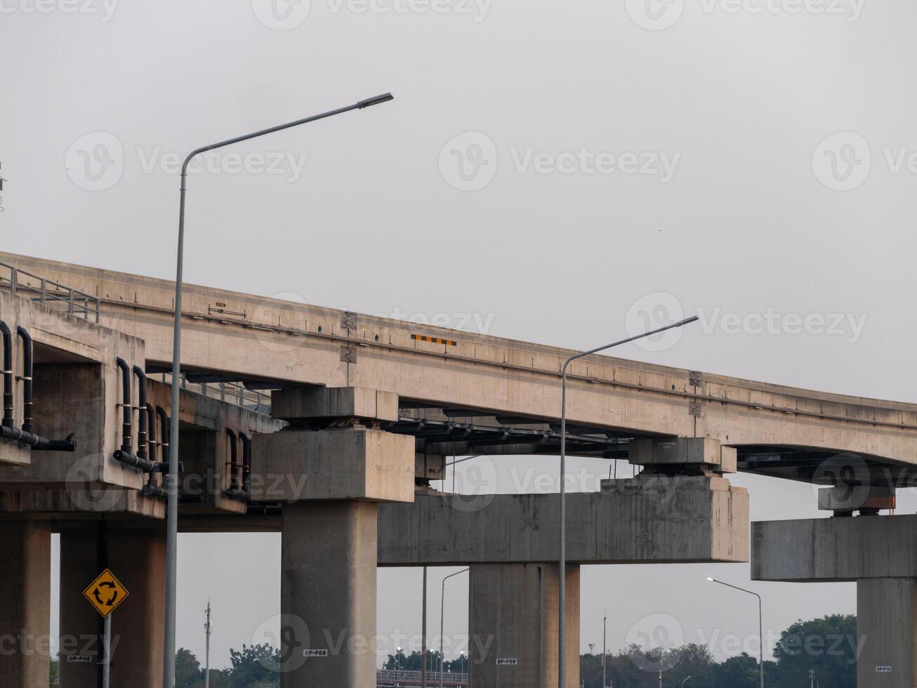 Progress of urban overpass construction a low-angle view of modern city infrastructure photo