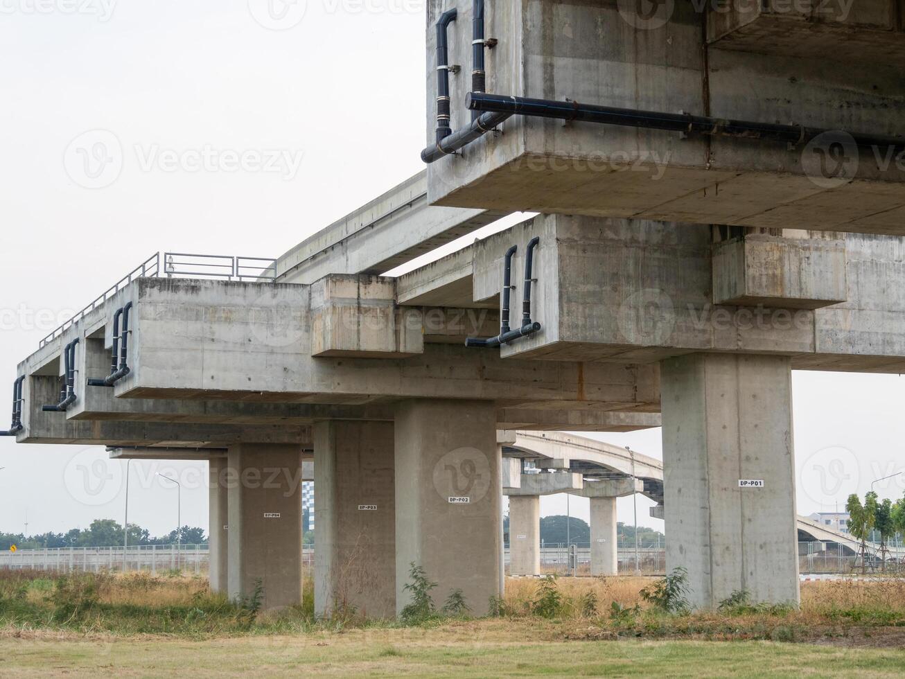 Urban elevated bridge construction progress architectural concrete in infrastructure development photo