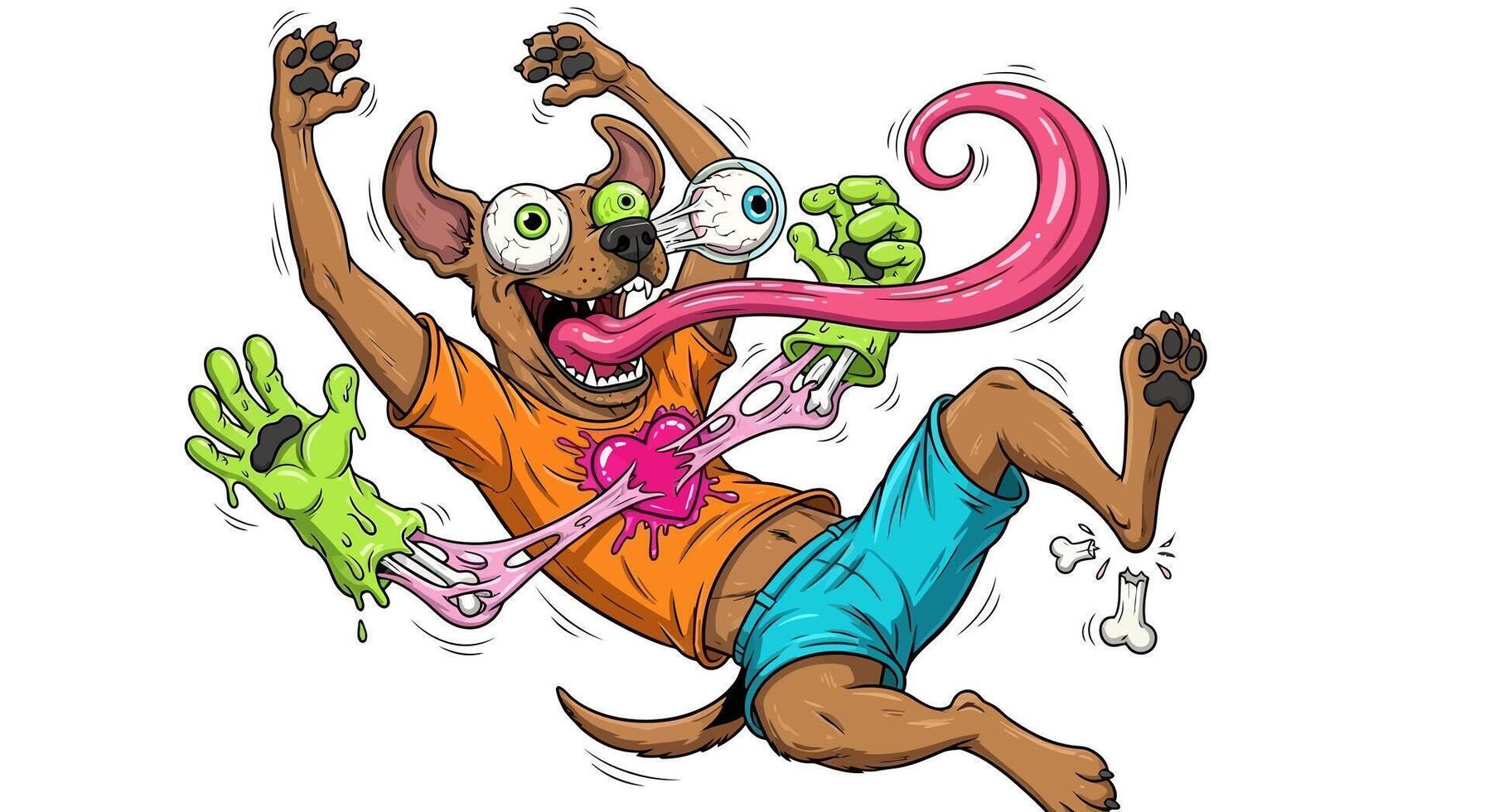 Funny Dog Character Abstract . vector