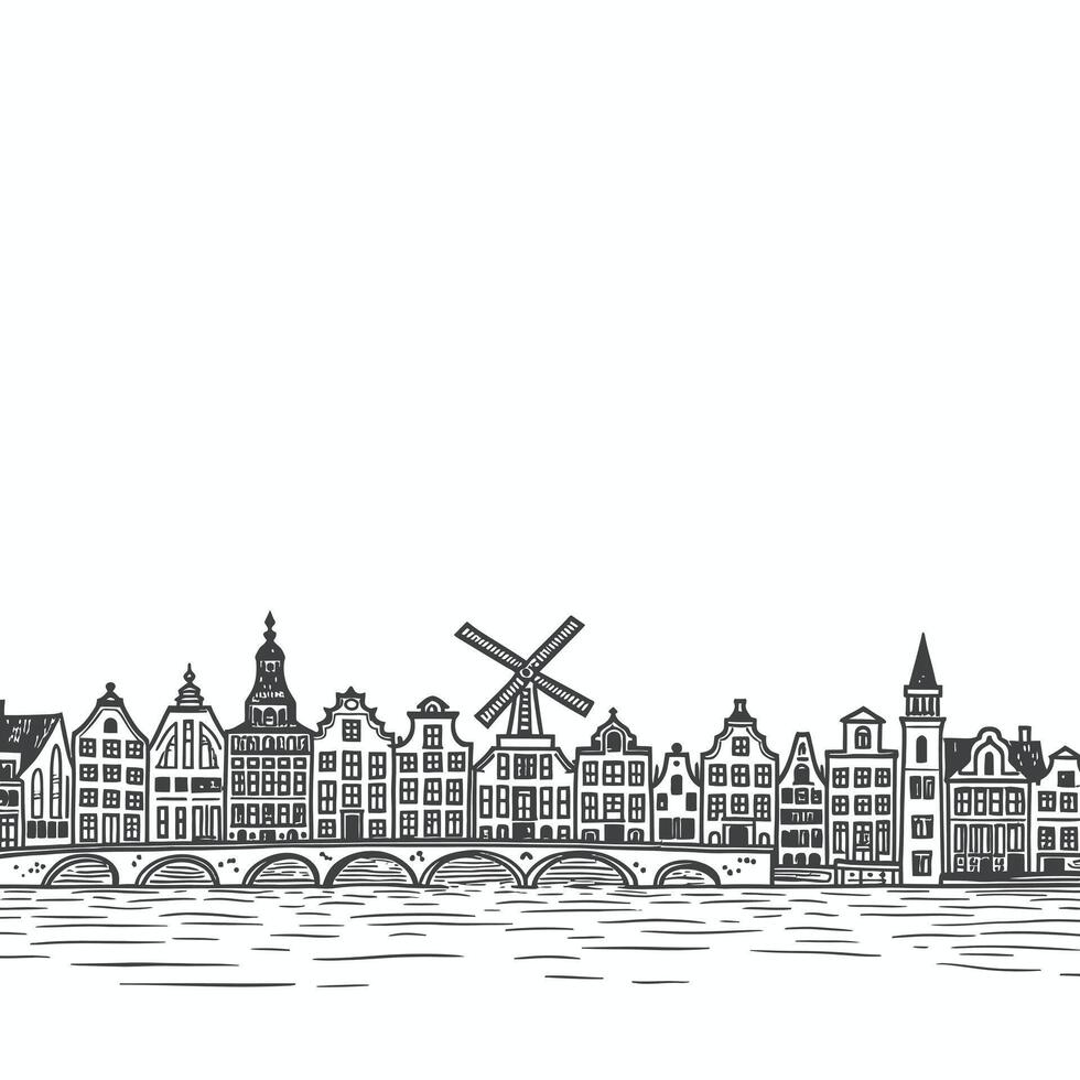 Amsterdam Skyline with , Cityscape, and Netherlands. vector