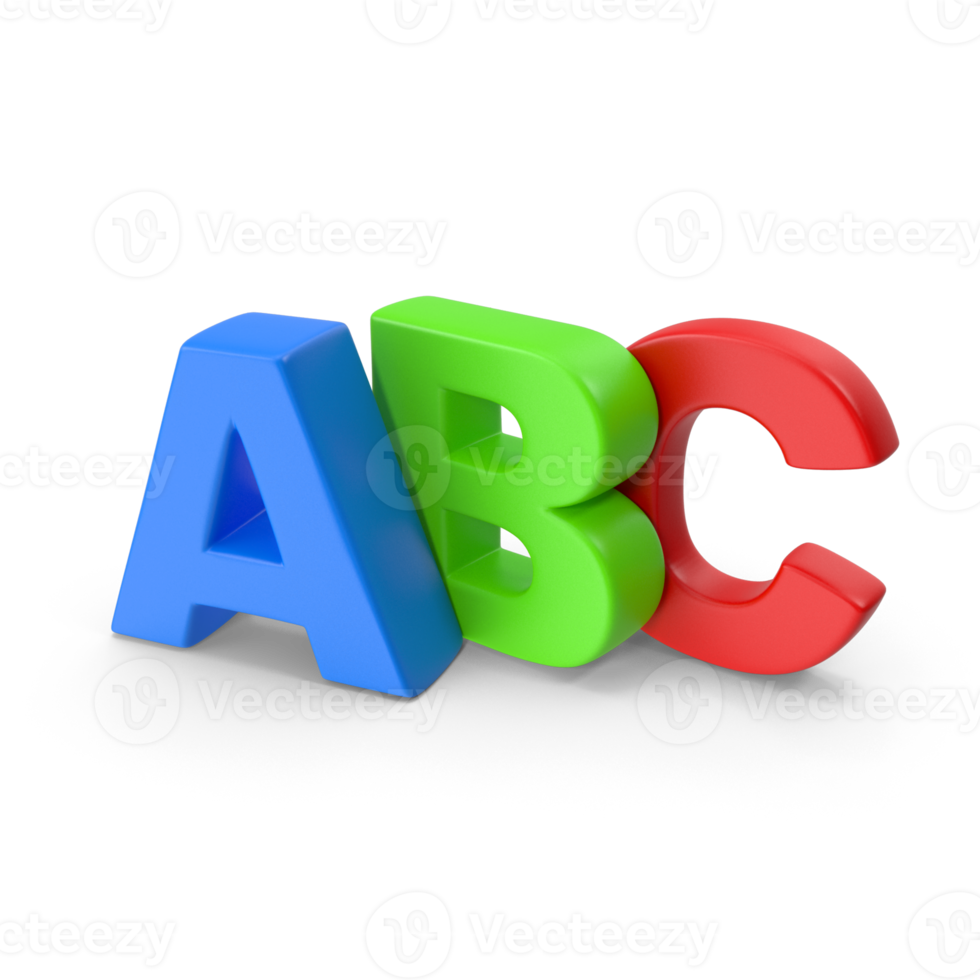 3d ABC Blocks Colorful 3D Letters for Education png