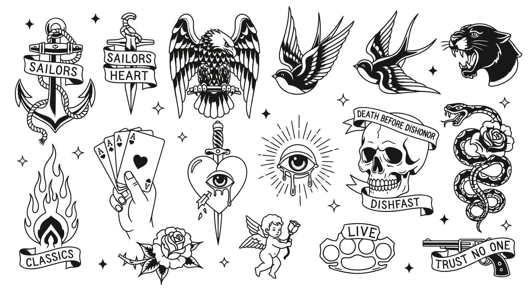 Tattoo Flash SVGs for Free Download