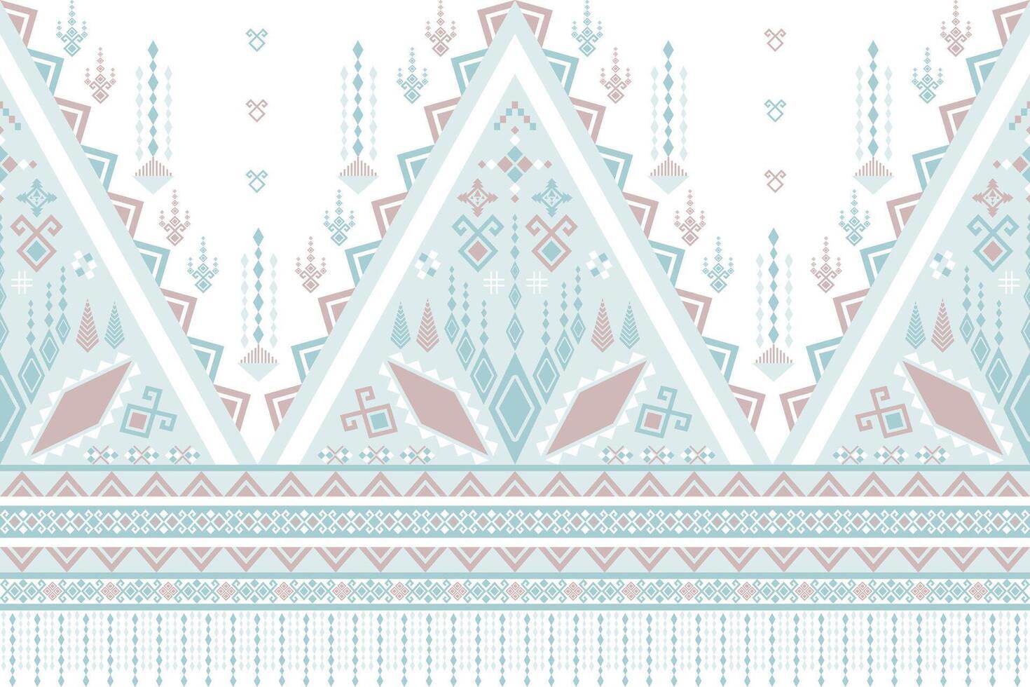 soft blue color geometric border for textile vector