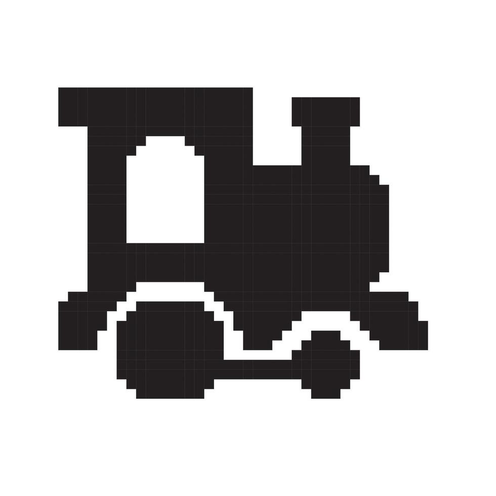 train icon pixel art vector