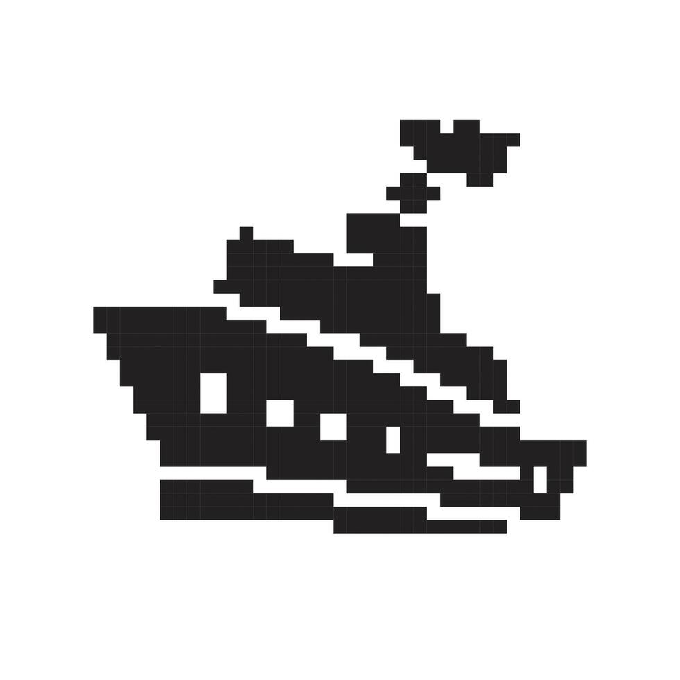 cruise ship icon pixel art vector