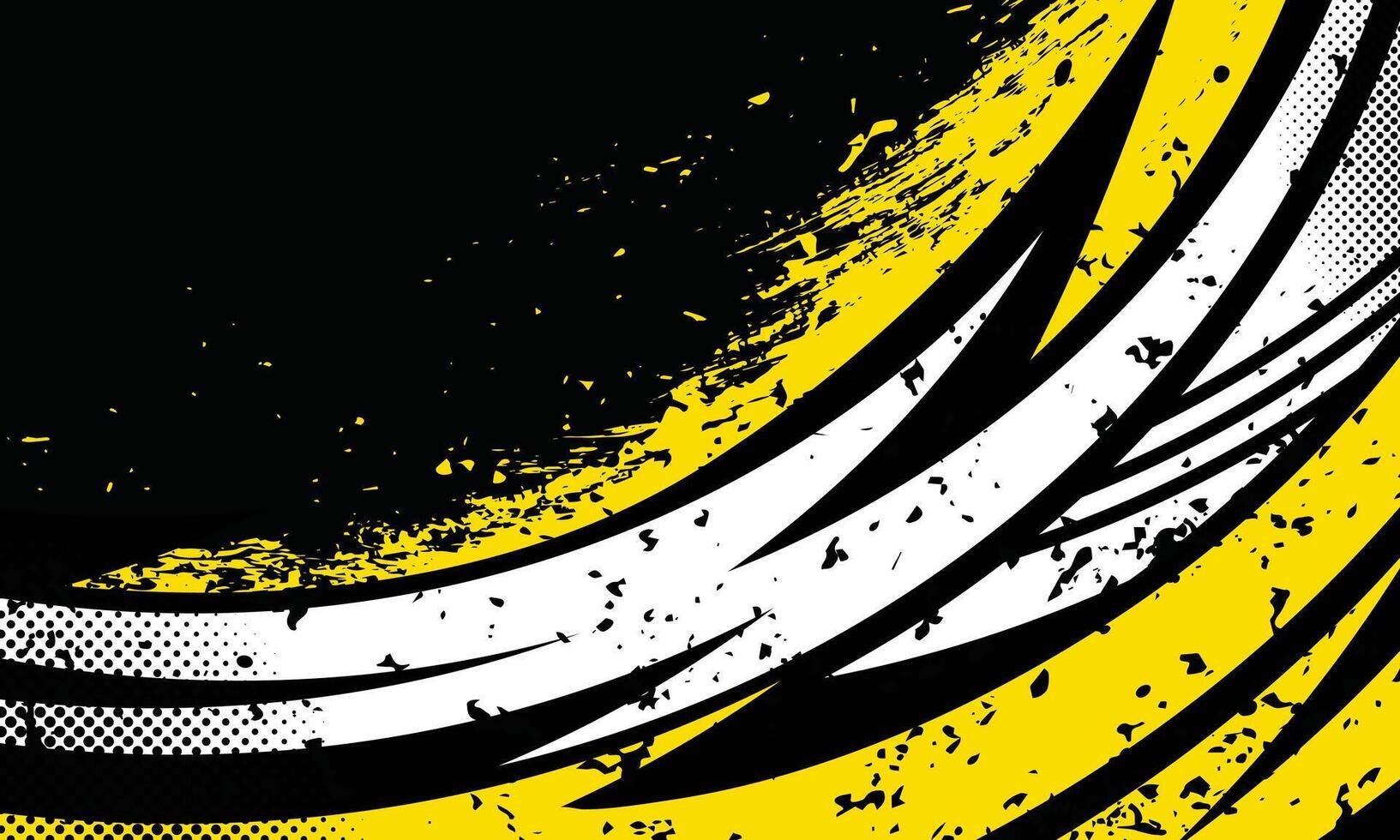 Abstract yellow and black design vector