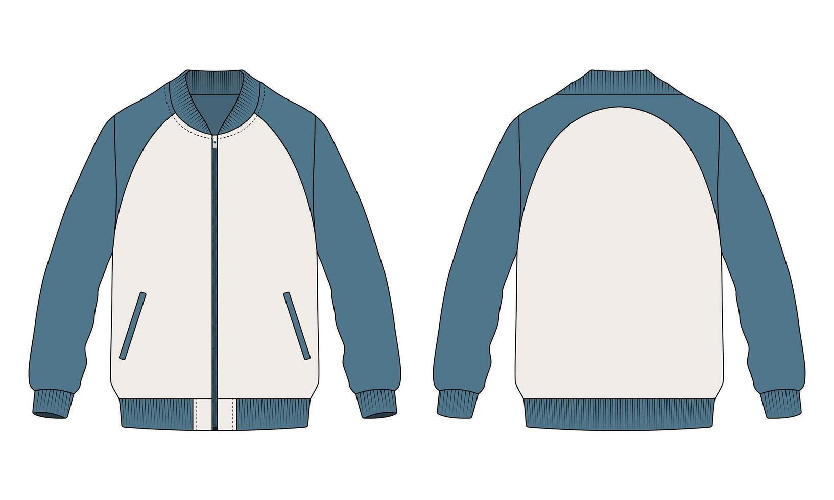 Blue and white bomber jacket design vector