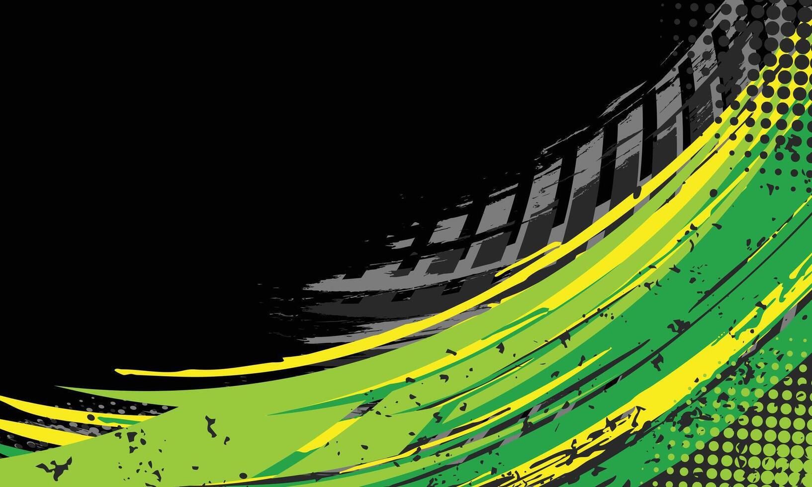 Abstract green and yellow background design vector