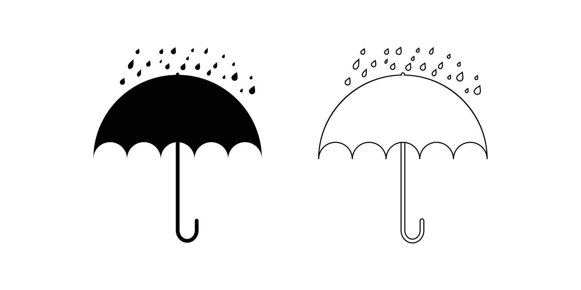 Waterproof Umbrella Illustration Showing Protection from Rain. vector