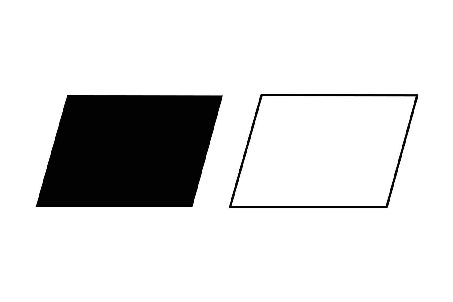Simple black and white trapezoid shapes for graphic design. vector