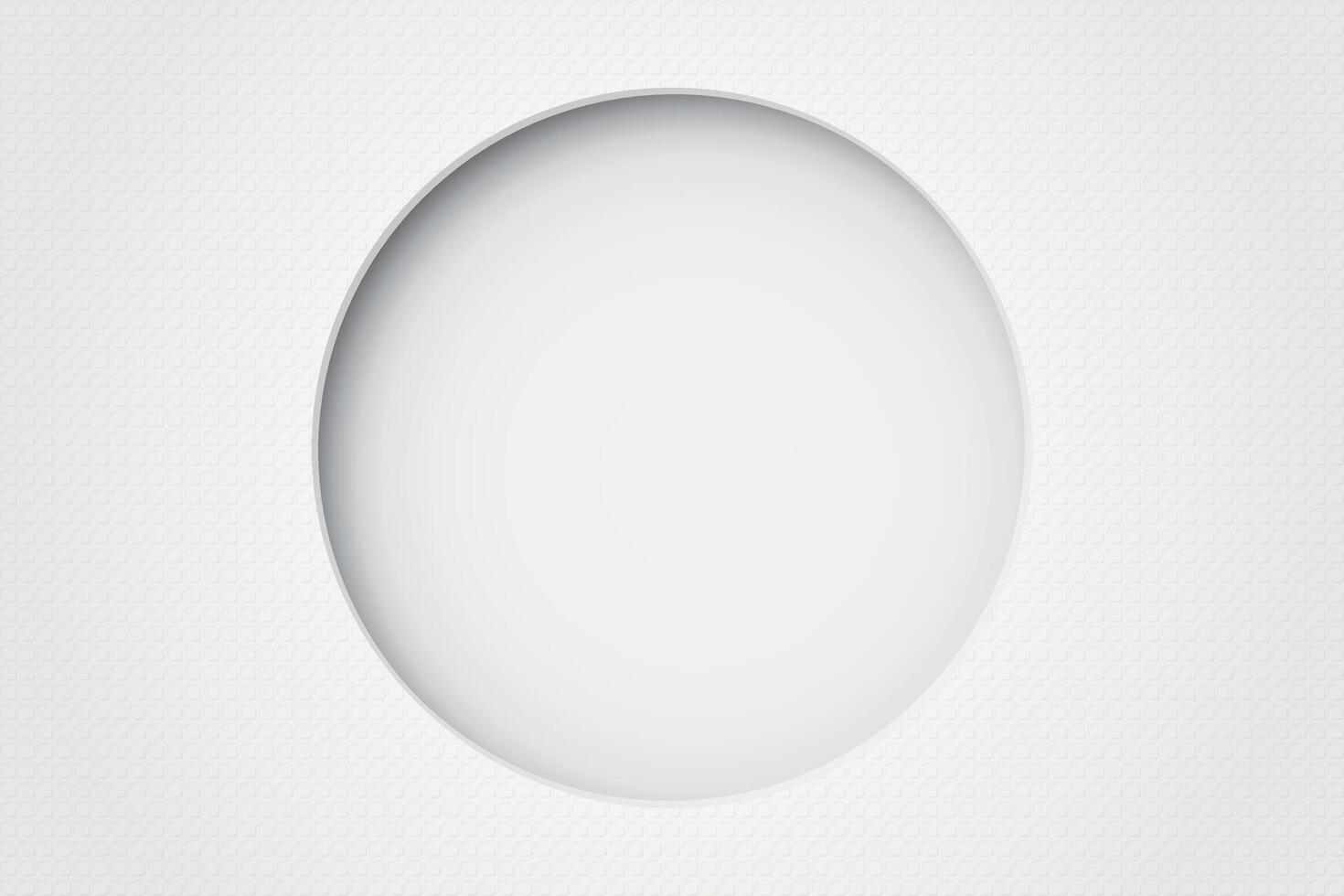 White bond paper rough textured with 3D circle shape frame paper cut style graphic illustration have blank space. vector