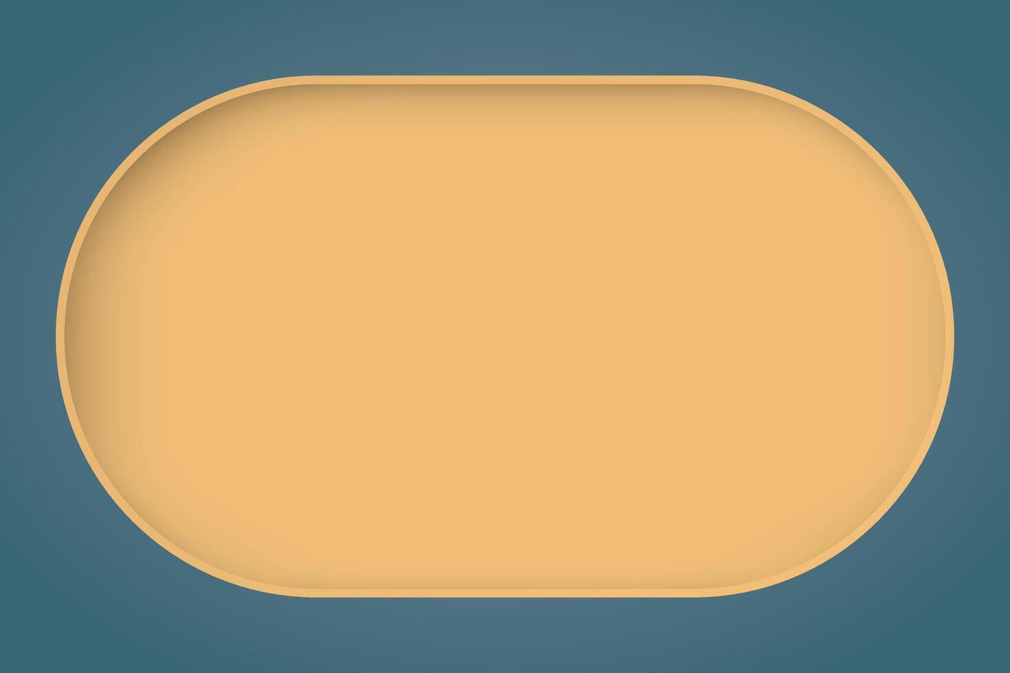 Yellow 3D capsule shape frame paper cut style on blue background graphic illustration have blank space. vector