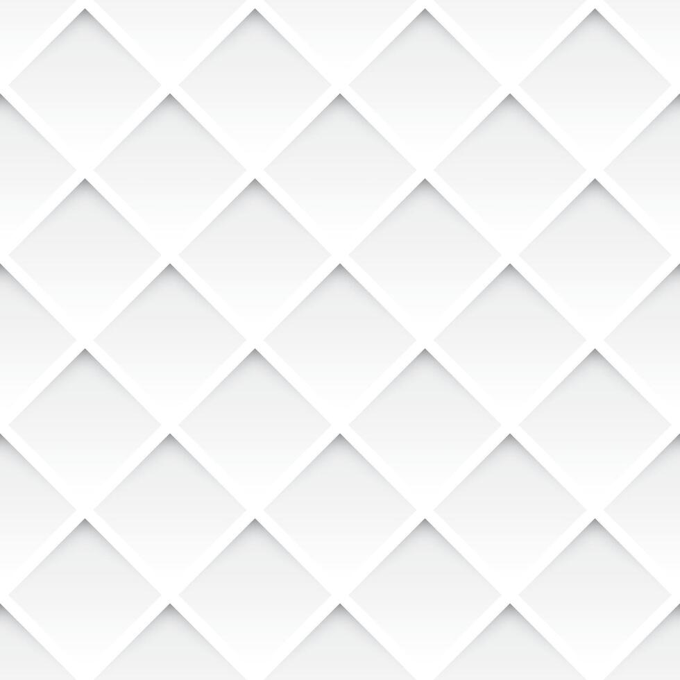 Square bas relief white color seamless pattern background graphic illustration. vector