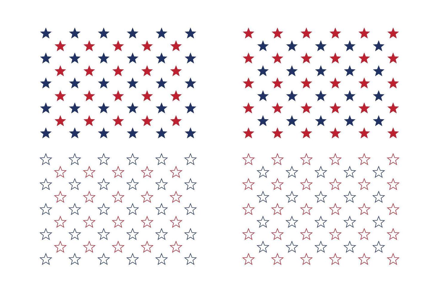 50 USA American Patriotic Star Pattern Design for Backgrounds. vector