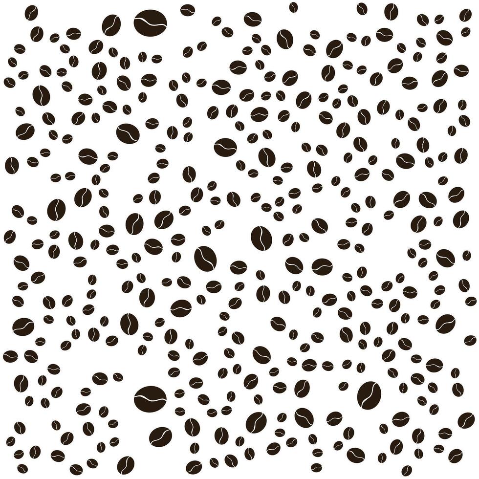 Coffee Beans Pattern on White Background. vector