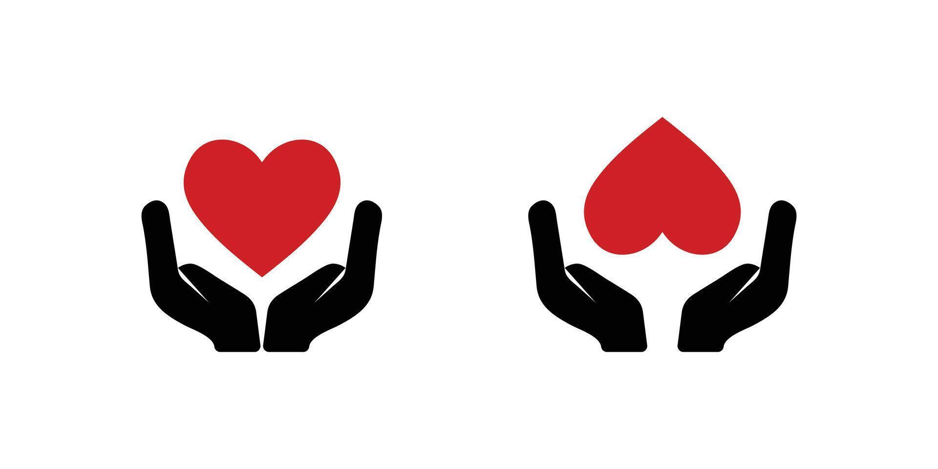 Hands Holding a Heart Icon, Representing Care and Affection. vector