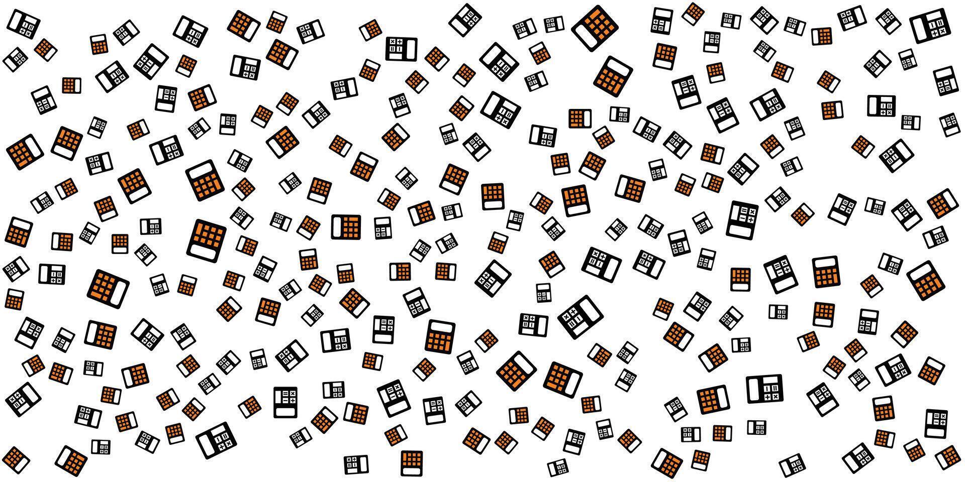 Abstract Pattern of Calculators on White Background. vector