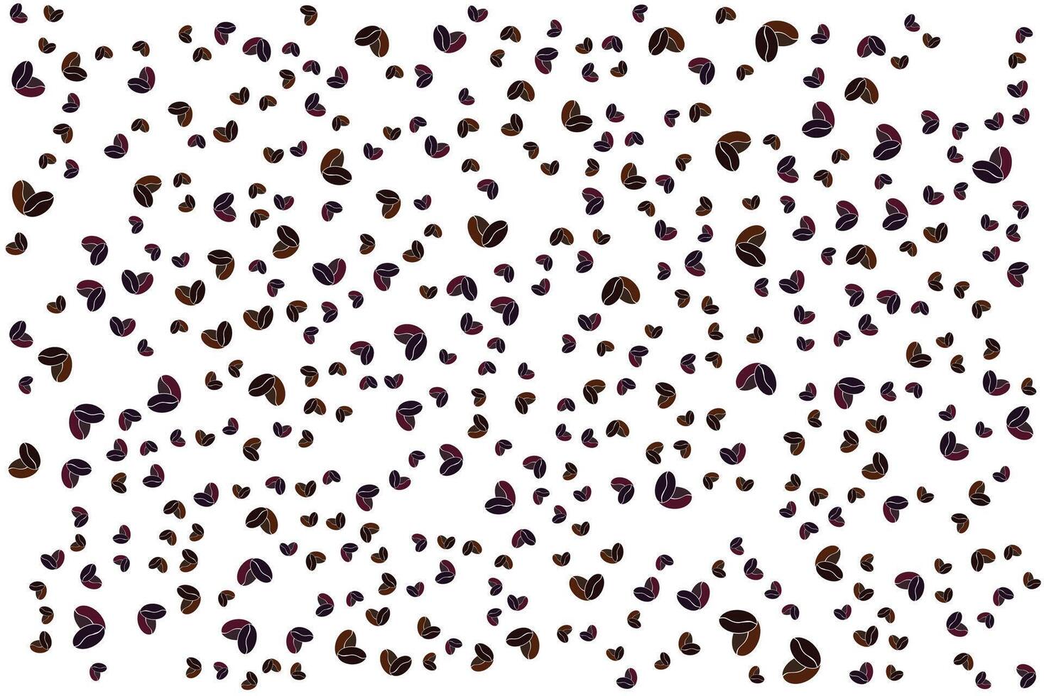 Coffee Beans Pattern on White Background Illustration. vector