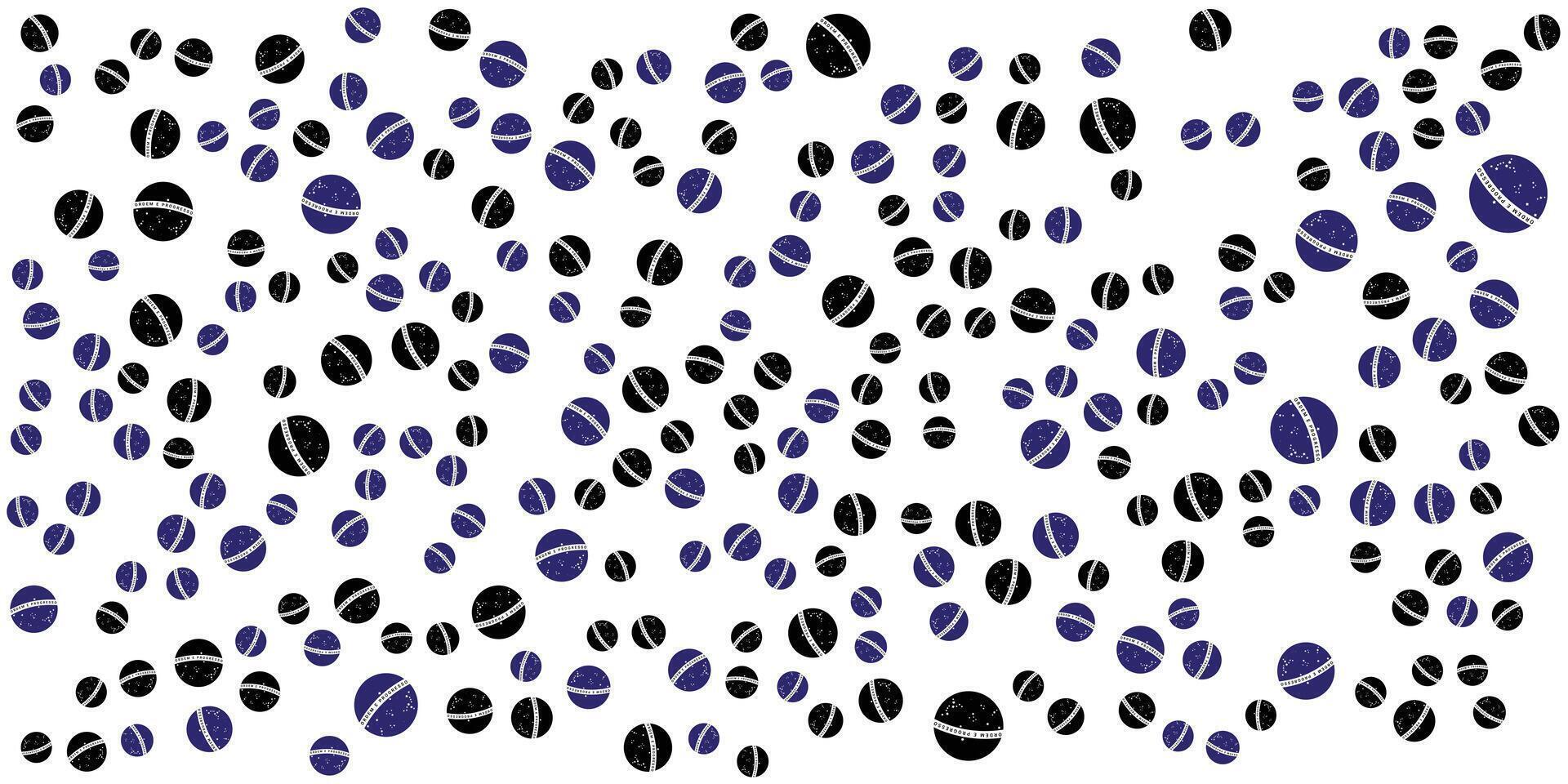 Brazilian Flag Pattern on Order and Progress Text Background. vector