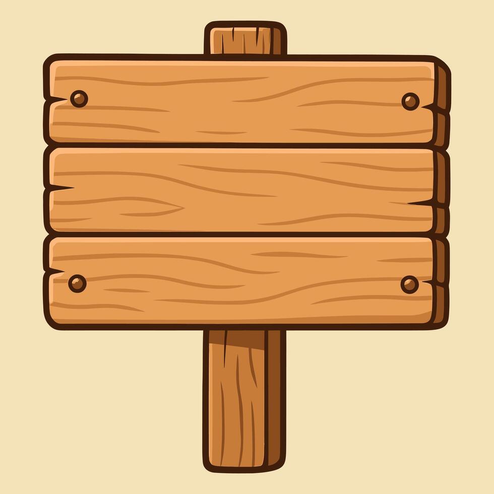 Blank wooden sign for messages vector
