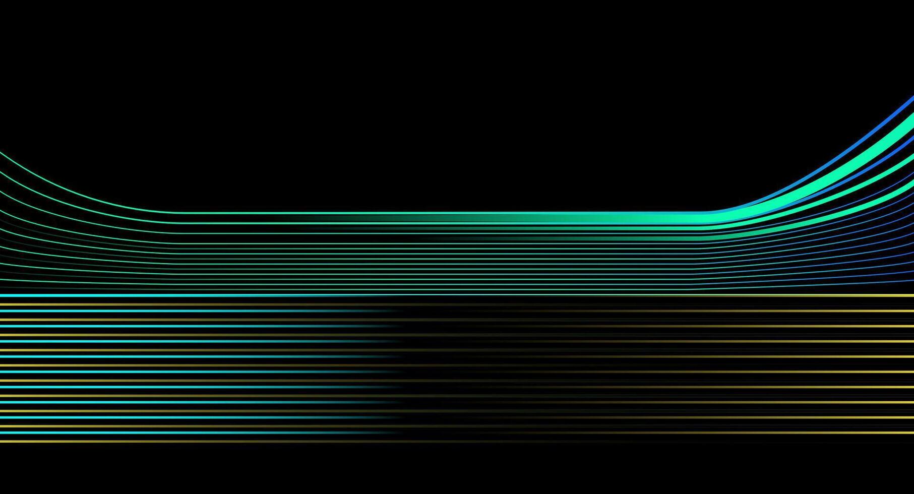 Futuristic Horizon Background with Glowing Cyan Stripes For presentation, Website banner, cover, and Wallpaper vector