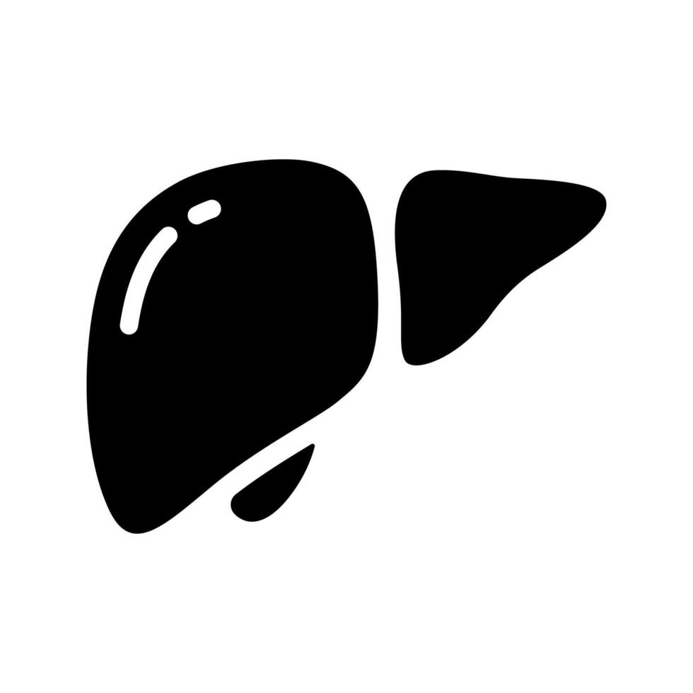 Black liver organ icon isolated on white background. vector