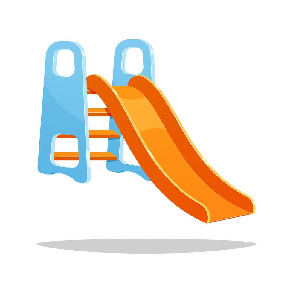 Orange kids slide playground isolated on white background. vector